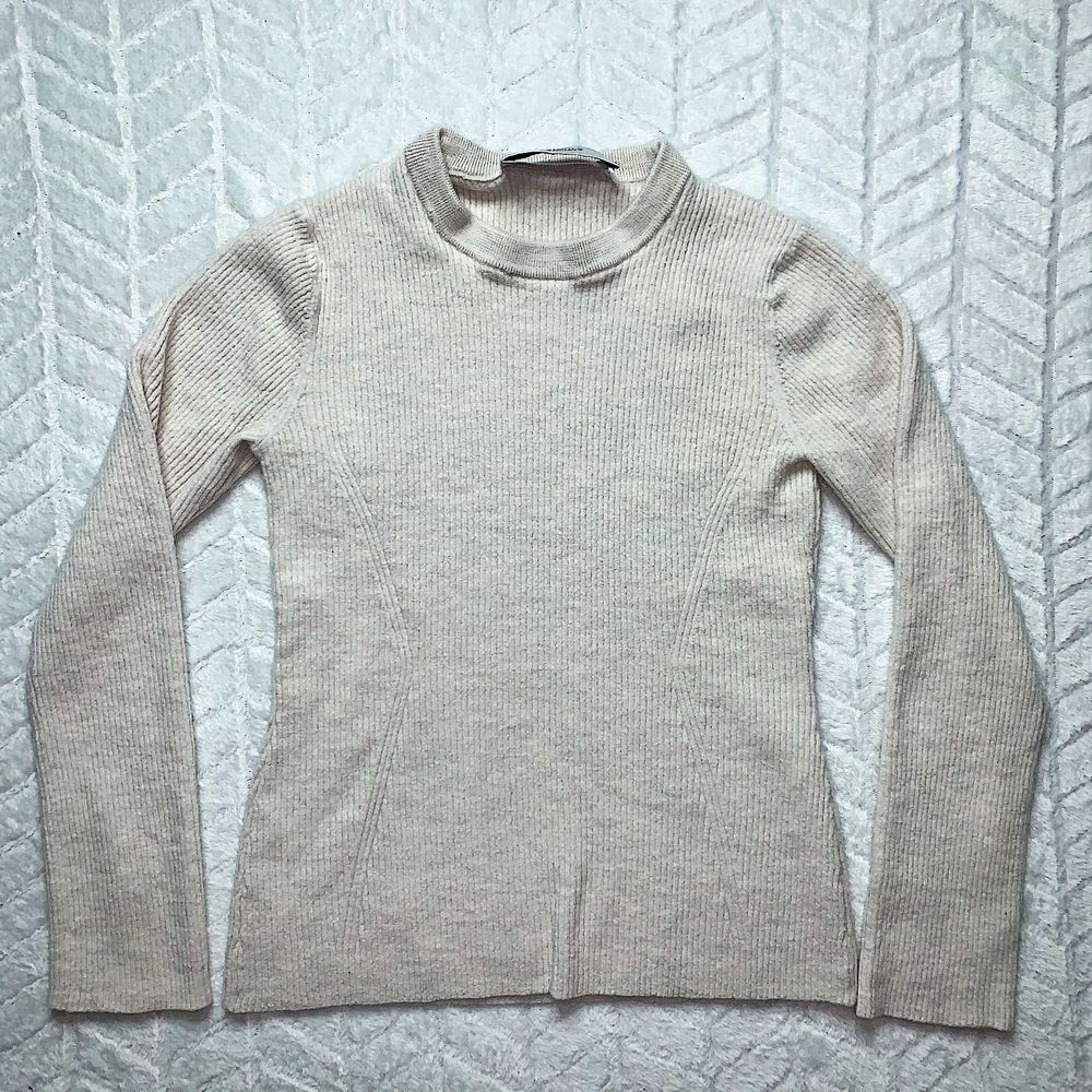 Pringle of Scotland Ribbed Knit Wool Sweater Beige - Picture 1 of 5